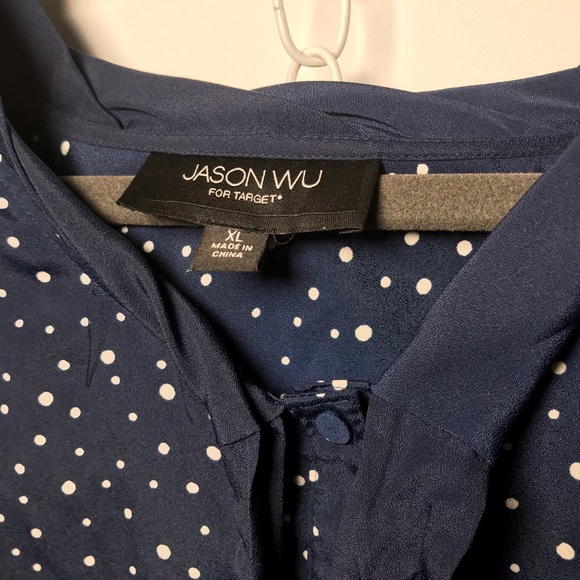🦄Jason Wu for Target navy polka dot blouse XL - Picture 3 of 5